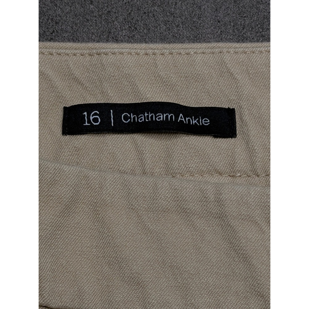 Talbots Chatham Ankle Pants Womens 16 Beige Khaki Side Zip Straight Leg Stretch - Picture 6 of 9